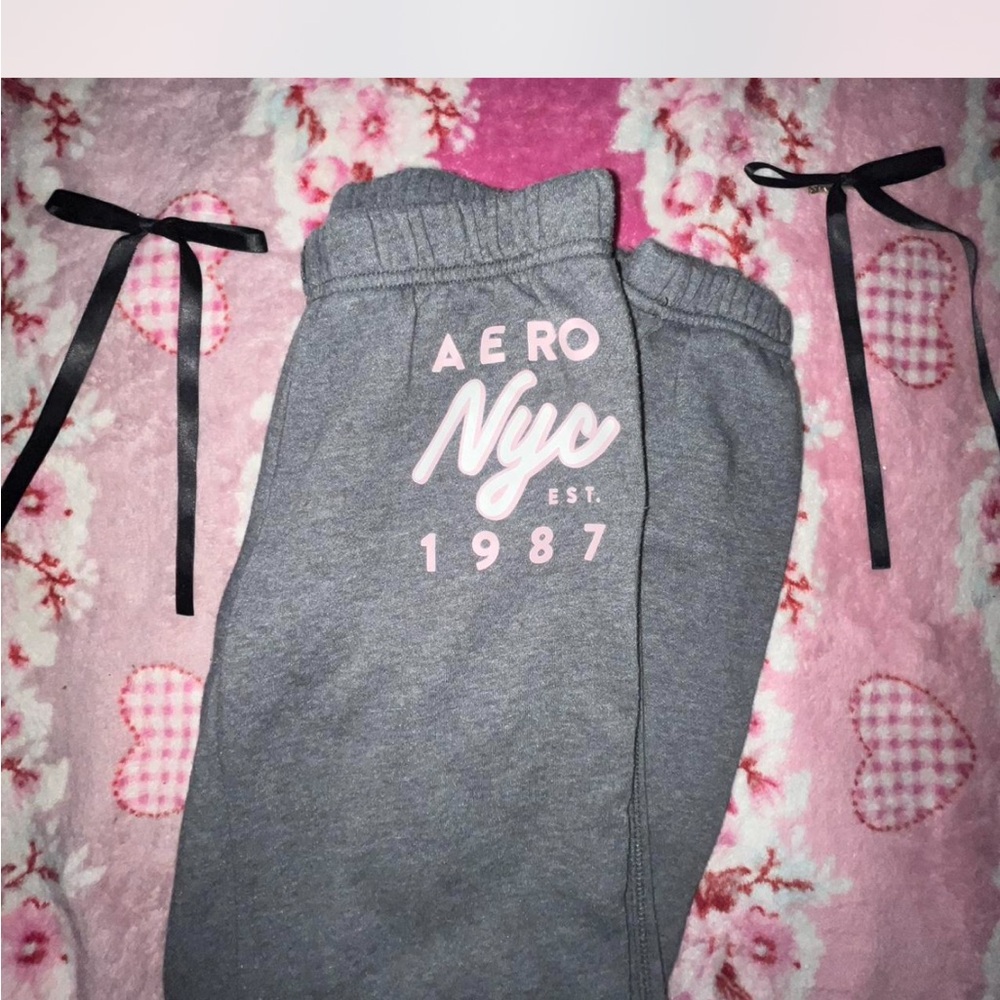 Aeropostale Gray and Pink Joggers